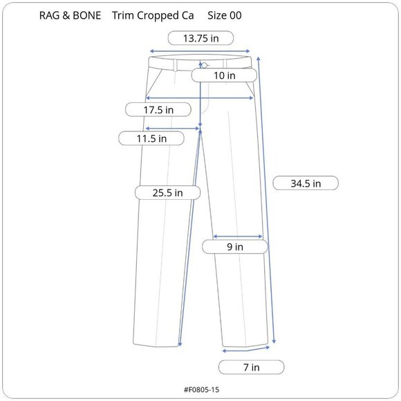 RAG & BONE Black Tuxedo Trim Cropped Cargo Ankle Pants Women Size 00 - Picture 10 of 10